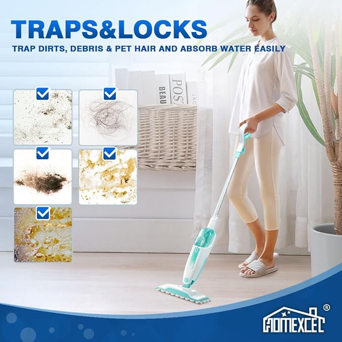 HOMEXCEL Steam Mop Replacement Pads for Shark Steam Mops S1000/S1000A/S1000C/S1000WM/and S1001C-Reusable Microfiber Steamer Scrub Mop Pads for All Hard Floors-2 Pack
