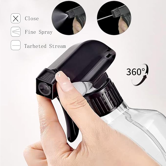 2 Pack Leakproof Spray Bottles 300ml - Adjustable Nozzle (Mist/Jet), Refillable PET Plastic for Hair, Cleaning, Plants, Travel | BPA-Free, No-Spill Design, Salon & Home Essentials (Green)