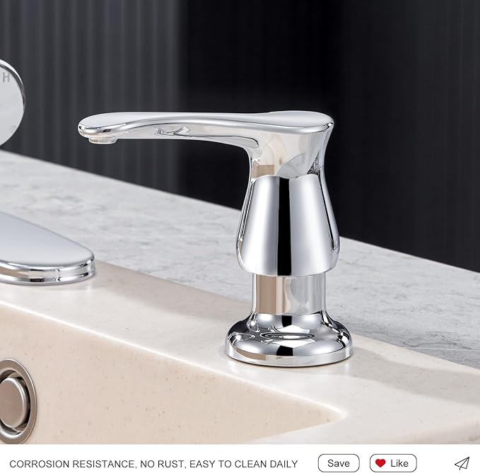 GAGALIFE Kitchen Sink Soap Dispenser Chrome, Under Sink Soap Dispenser with 40" Silicone Extension Tube Kit,Say Goodbye to Frequent Refills