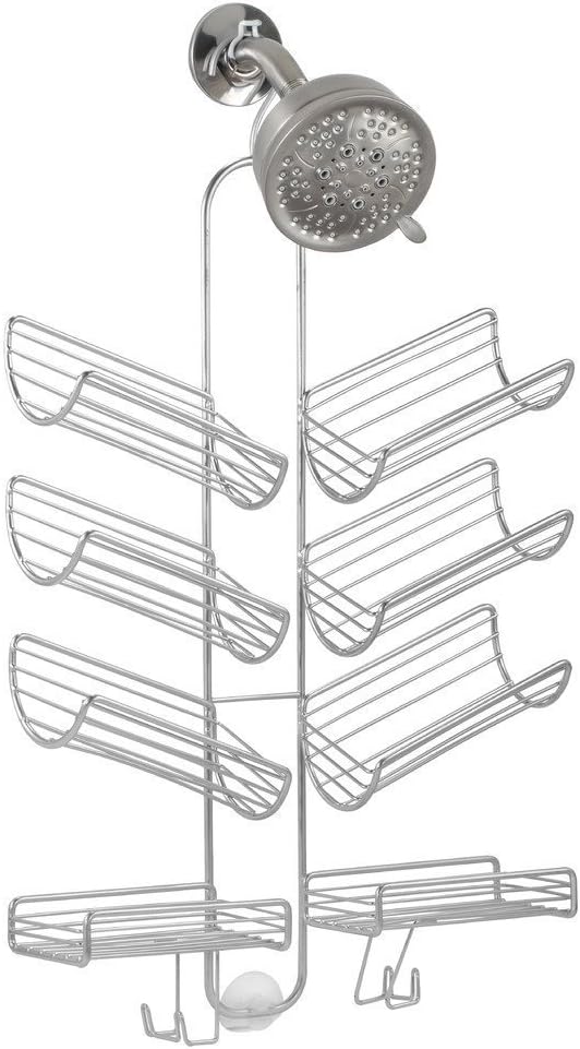 iDesign Steel Hanging Shower Caddy, The Verona Collection – 25” x 14” x 4”, Silver