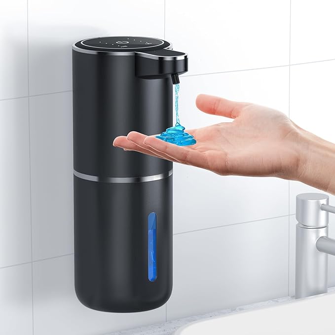 Automatic Soap Dispenser Touchless Automatic Liquid Soap Dispenser 4 Adjustable 1200mAh Soap Dispensing Levels Wall Mount for Kitchen and Bathroom