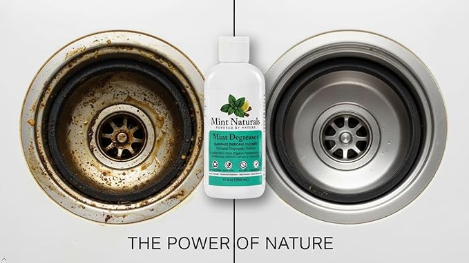 Natural Garbage Disposal Cleaner & Deodorizer – USDA Organic Peppermint Oil Formula That Helps Refresh Sink & Drain Pipes, 12 oz – Made in USA