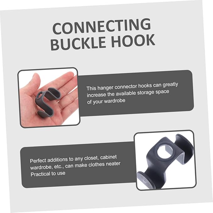Homoyoyo 10pcs Closet Double Sided Hanger Hook Hangers for Clothes Hooks for Clothes Connector s Organizer Connecting Buckle s Double-Sided Connector s Abs