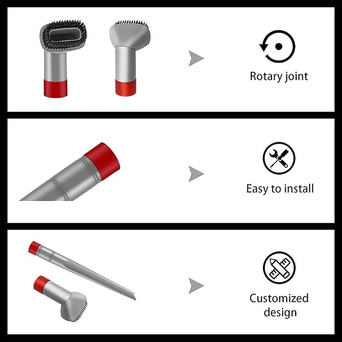 Crevice Tool and Dust Brush Upholstery Tool Compatible with Shark Navigator Lift-Away Vacuum Cleaner Models NV500, NV501, NV502, NV560, Compare to Part No.X11FC500 Gray