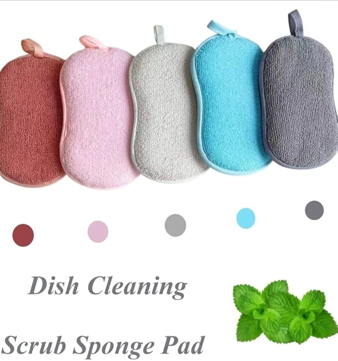 Mr. Blyn Non-Scratch Scrub Sponges for Kitchen – 5 Pack | 3X Durability Cleaning Pads | Colorful Reusable Sponge Set for Dishes, Pots & Household Use