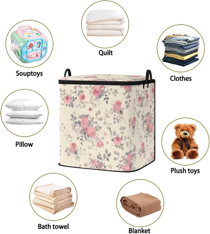 2pcs closet organizers and storage under bed,clothing blanket sweater sheet bedding comforter duvet quilt pillow toy storage bags with lids,dorm room essentials for containers 95L