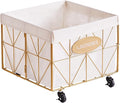 Mxfurhawa Laundry Hamper, 65L Collapsible Laundry Basket Large Capacity Metal Laundry Hamper with Removable Liner, Rolling Wheels and Collapsible Design for Storage and Organization (65L Square)