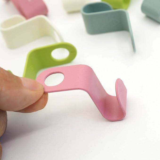 48 PCS Multi-Color Plastic Space-Saving Hanger Hook for Clothes, Accessories(4 Colors Mixed)