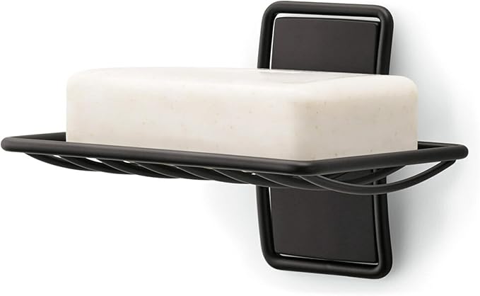 Command Soap Dish for Shower, Damage-Free Hanging, No Tools Soap Holder for Holiday Guests, 1 Matte Black Dish and 2 Water-Resistant Strips