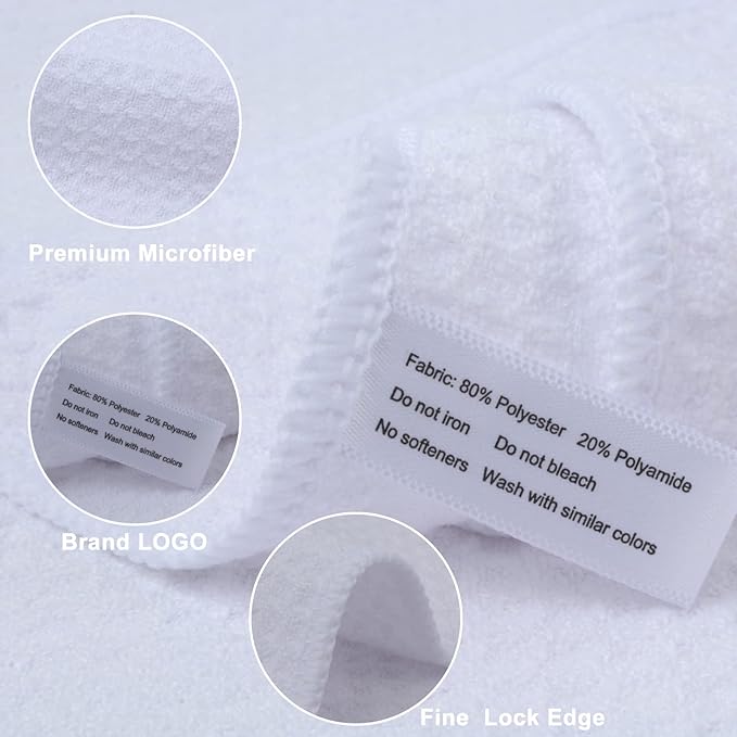 SINLAND Microfiber Dish Towel Kitchen Sublimation Towel Dishes Drying Towels and Kitchen Cleaning Cloth Waffle Towels 16inch X 24inch(3 Pack White)