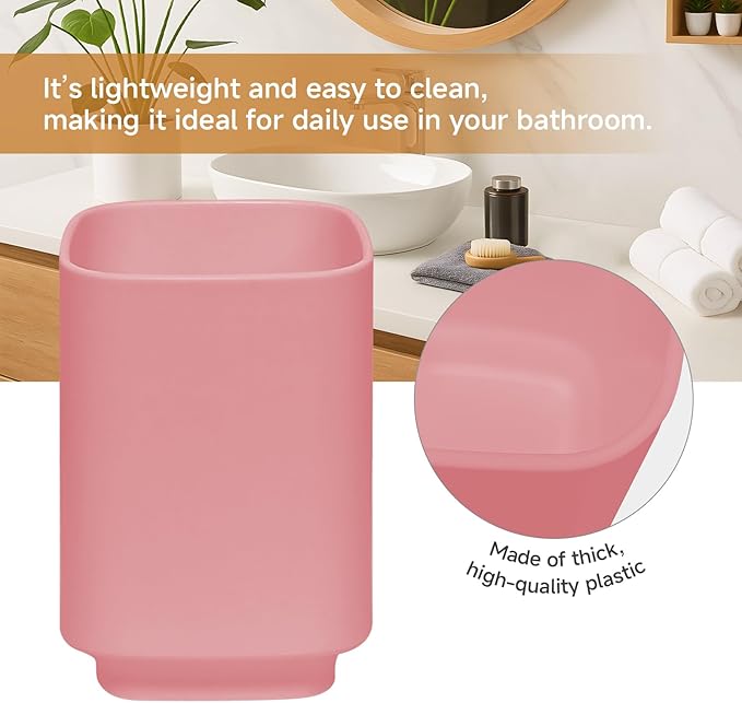 2Pack Light Pink Bathroom Accessories Set, Bohemian Bathroom Sink Set, Contain Soap Dispenser, Toothbrush Holder, Bathroom Toothbrush Holder Set