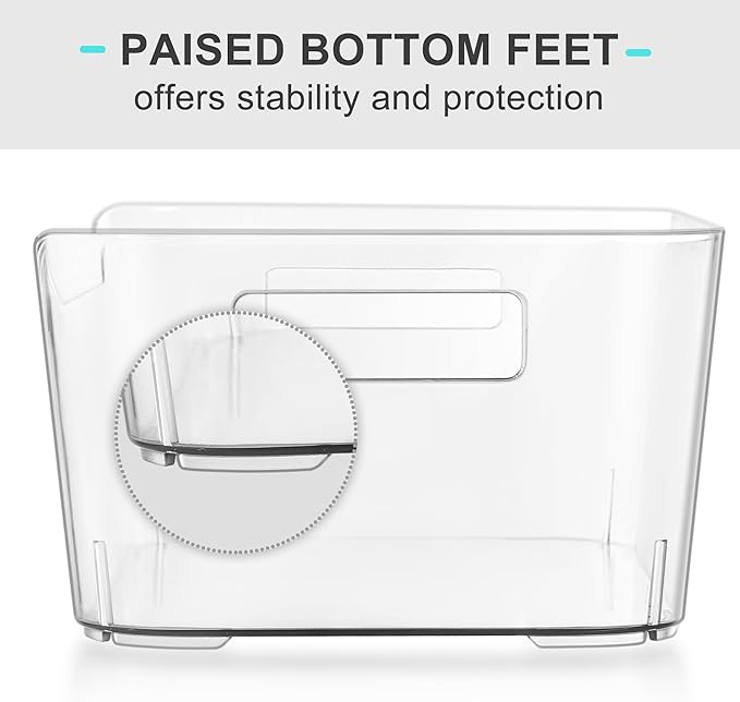 12 Pack Plastic Storage Bins, Pantry Organizers and Storage Container, Multi-Use Organizer Bins for Kitchen, Office, Fridge, Freezer, Cabinet and Shelf Organization