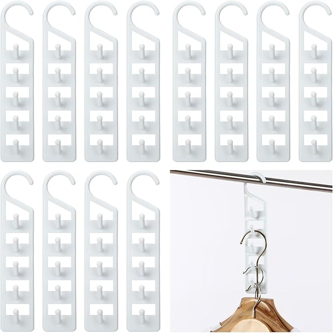 8 Pcs Space Saving Hangers for Clothes, Heavy Duty Plastic Space Saver Vertical Hanger, Closet Storage Organizer, College Dorms & Storage Closet Organizer for Shirts Pants Jeans