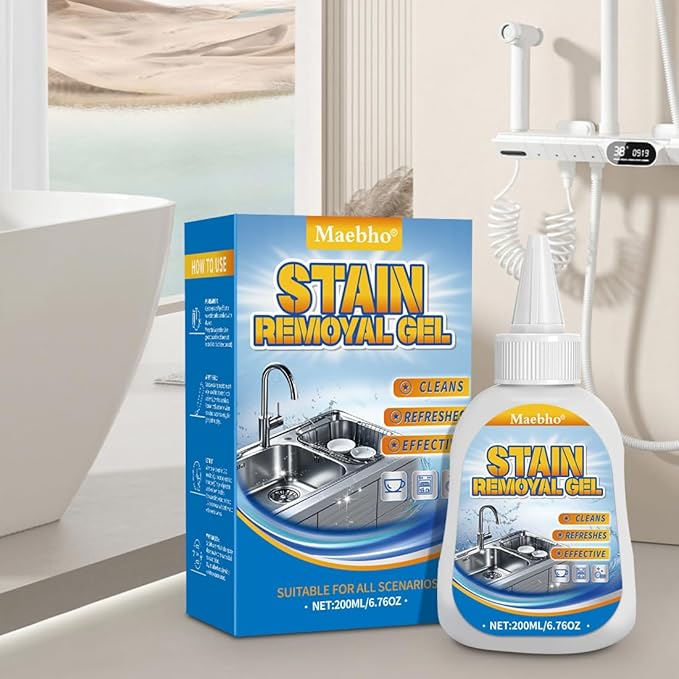 Cleaning Remover Gel,Powerful Home Stain Cleaner Gel, Suitable for Front Loader Washing Machine Seal, Bathroom Grout, Shower, Caulk,Kitchen Tile Gaps (6.76 oz)