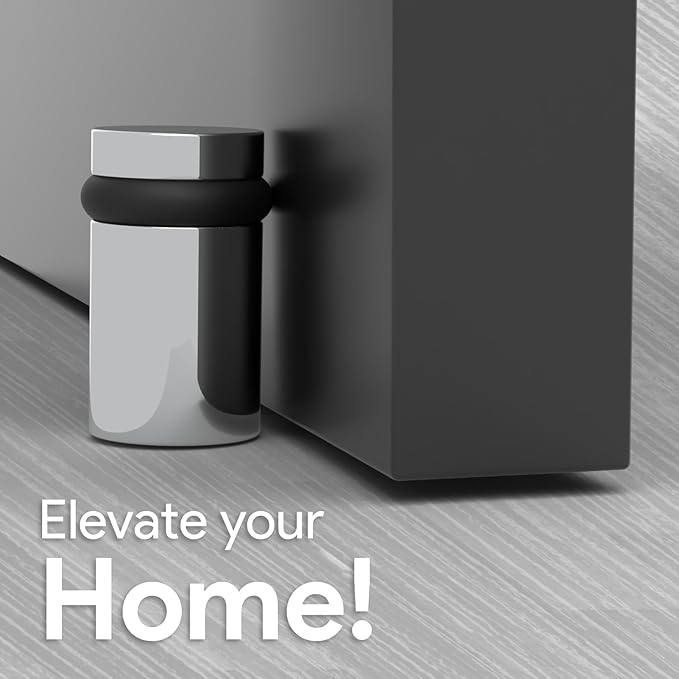 Mega Handles Floor Door Stopper, Quickly Installed Wall Protector, Wall Protectors from Door Knobs, Floor Door Stop with Mounting Hardware Included - Polished Chrome - 2 Inch