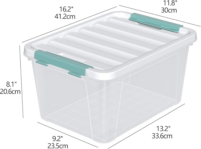 DynkoNA 20 Quart Storage Box Bins with Lids, Clear Plastic Latch Totes for Storage, 6 Packs