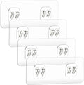 4PCS Shower Caddy Adhesive Replacement, Strong Transparent Adhesive Hooks, No Drilling Shower Shelf, Waterproof Showers Adhesives Strip, Ad-Hesive Hook for Showers