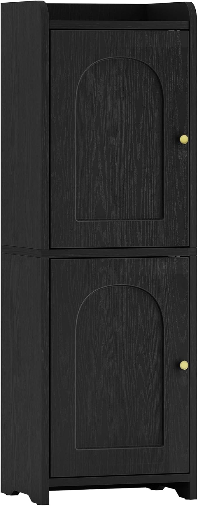 Bathroom Storage Cabinet, Small Corner Floor Cabinet with 2 Doors and Adjustable Shelf, Narrow Toilet Paper Cabinets, Bathroom Organizer for Small Spaces, 7.9" D x 9.8" W x 29.5" H Black