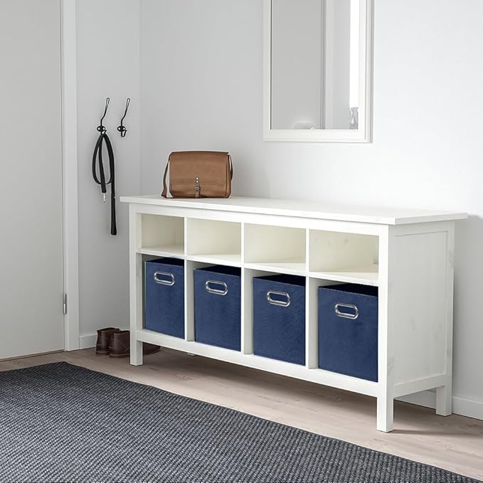 ShellKingdom Storage Bins, Foldable Fabric Storage Cubes And Cloth Storage Organizer Drawer with Metal Handle For Closet And Toys, 11 X 10.5 X 10.5 INCH, 6 Pack (Dark Blue)