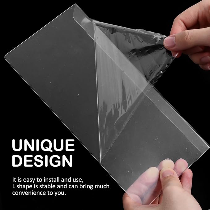 iplusmile Clear L-Shaped PVC Shelf Dividers 9.84 Inch Plastic Separators for Home and Retail Store Organization Goods Classification Boards for Grocery and Storage Shelves 5-Pack