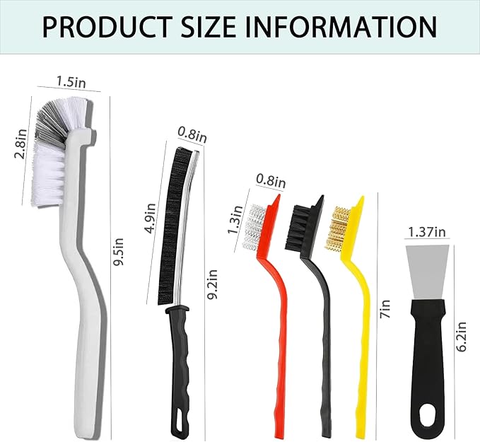 Crevice Cleaning Brush - Grout Scrub Brush, House Cleaning Supplies, Gap Cleaning Tools, Home Essentials, Gifts for Women Men, Hard Bristle Crevice Cleaner Brush for Household Use, Bathroom 12PCS