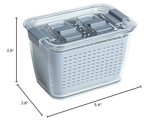 Kitchen Spaces Small Colander Stackable Food Storage Bin, Grey