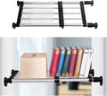 BAOYOUNI Adjustable Shelving Expandable Closet Shelves Tension Rod Clothes Hanger Storage Rack DIY Cabinet Wardrobe Kitchen Bathroom Divider Separator Organizer, Black, 2 Pack