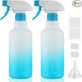 Spray Bottles 16.9oz HDPE Spray Bottle for Hair Mist/Stream Empty Heavy Duty Refillable Containers for Cleaning Solutions, Plants, Vinegar 2 Pack (Blue, 16.9oz)