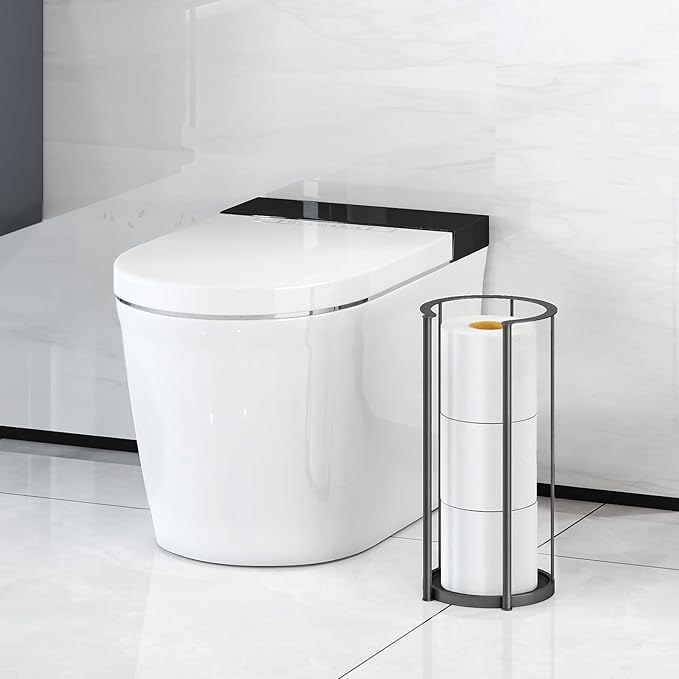 Gypie New Upgrade Free Standing Toilet Paper Storage Holder Stand, Heavy Duty 304 Stainless Steel Base, 3 Roll Capacity Toilet Paper Roll Holder for Bathroom Organization