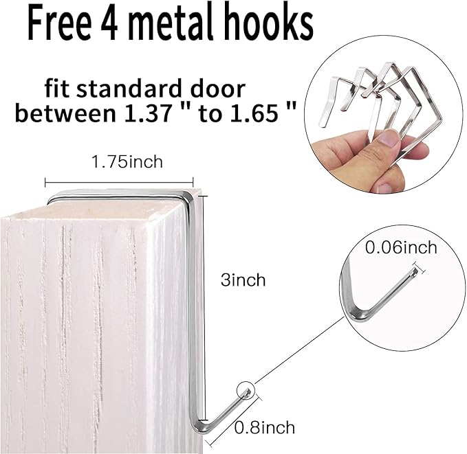 TidyMaster Extra Large Hanging Crystal Clear Over Door Shoe Organizer, Closet Shoe Rack with 12+6 Pockets, 8 Hooks, Grey (59"x 21.6")