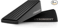 Strongest Home Heavy Duty Door Stopper Wedge (2 Black PCs) | Non-Slip Rubber and Metal Door Stop for Heavy Doors| Work on Wood, Tile, Carpet + 2 White Wall Protectors