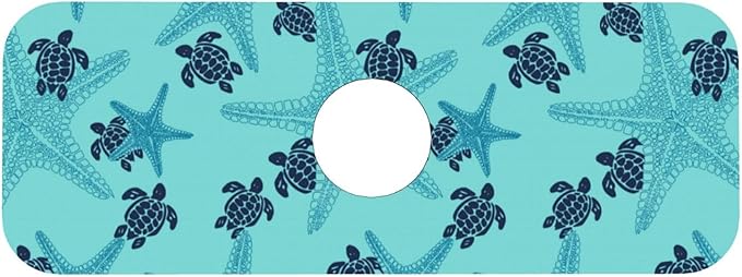 Summer Sea Turtle Ocean 15" X 5.5" Kitchen Sink Splash Guard Faucet Faucet Guard Draining Mat Sink Splash Guard Faucet Kitchen Bathroom