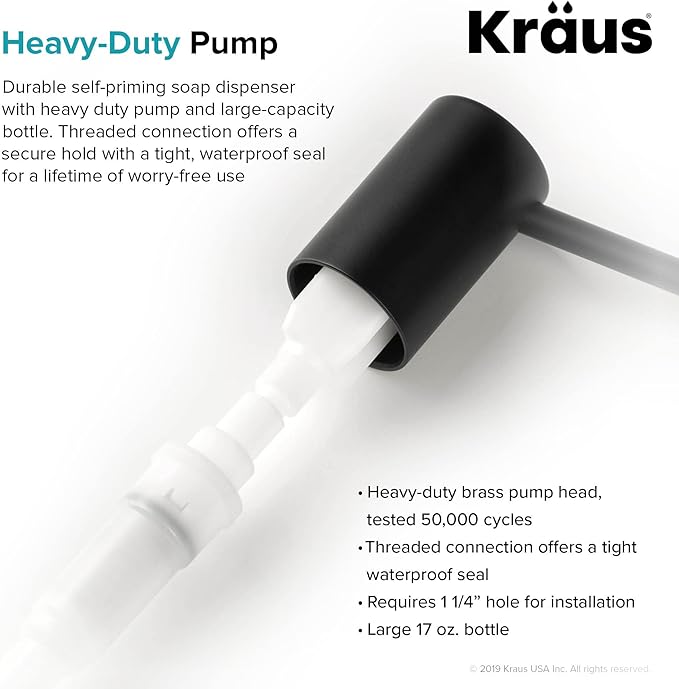 KRAUS Kitchen Soap and Lotion Dispenser in Matte Black, KSD-43MB