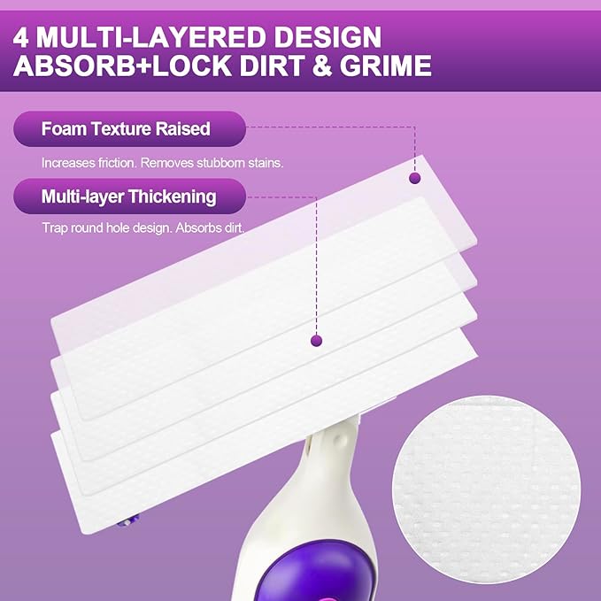 20 Count Disposable Mop Pad Refills for Power Mop,Includes 20 Super Absorbent Mop Pads,Replacement Mop Pad for Floor Cleaning