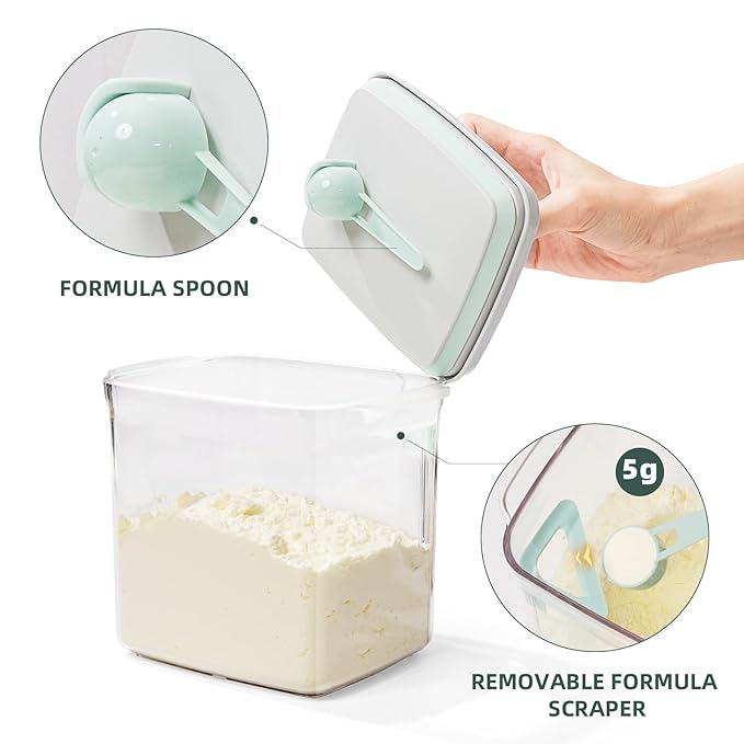 Baby Formula Container - 1000ml Formula Travel Container Airtight Formula Dispenser On The Go, 11OZ, 0.66LB, 300g, Clear
