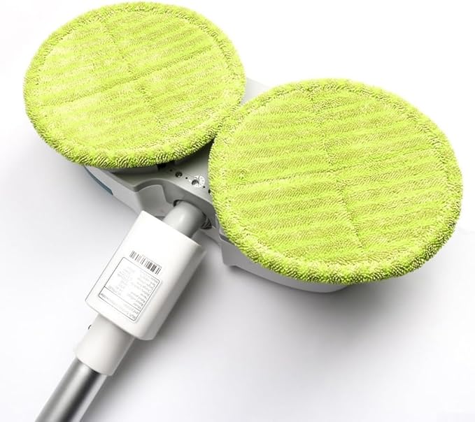 Replacement Mopping Cloth Pads for Electric Mop 16cm Round Green Microfiber Floor Cleaning Cloths Washable and Reusable Mop Head Refills for Hardwood Tile Laminate Marble Effectively (6pcs)