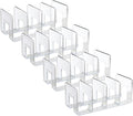 Marte Vanci Clear Acrylic File Sorter, Sturdy Desk File Organizer Shelf Book Holder Purse Handbag Clutch Divider File Folder Rack for Letter Cookbooks Home Office Kitchen Supplies 4 Sections (4 Pcs)