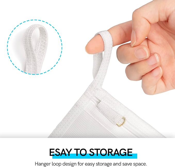 3 Packs Delicate Laundry Bags for Reusable Face Masks and Reusable Makeup Remover Pads,Fine Mesh Wash Bags,Use YKK Zipper, with Hanger Loop, Portable Mask Storage Bag (3 Small)
