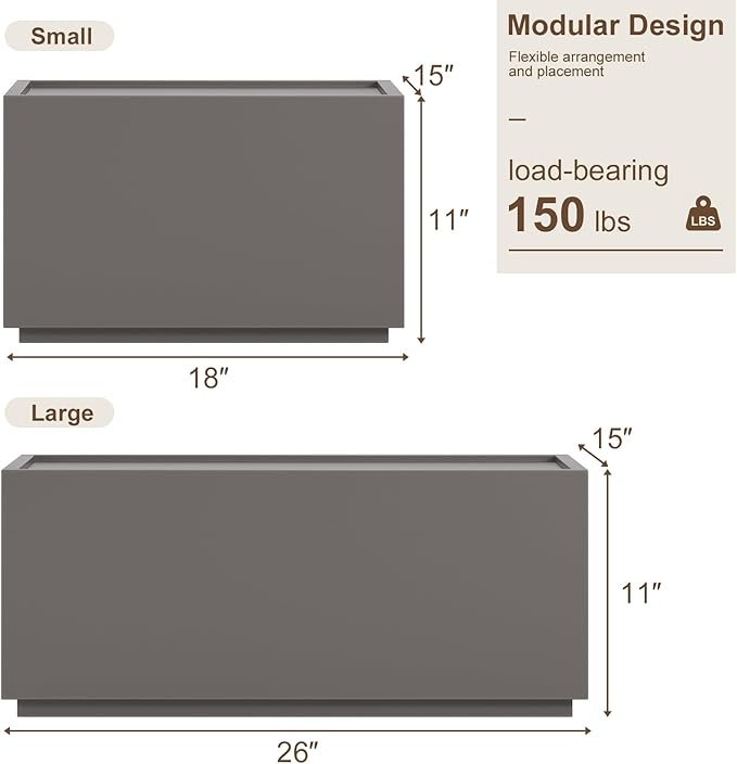 Stackable Storage Drawers, Wooden Drawer Storage Organizer, Modern Nightstands with Wooden Drawers, Small Storage Cabinet, Modular Design, Available in 2 Sizes for Versatile Use Grey Small