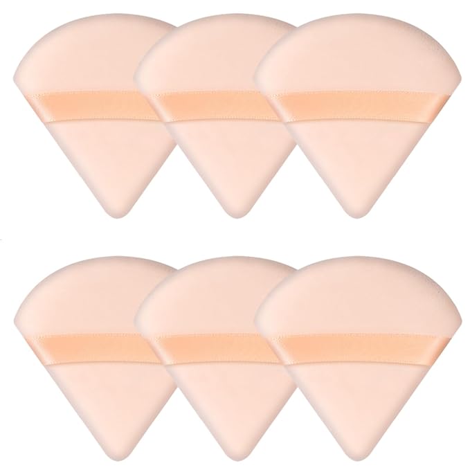 6 Pieces Triangle Powder Puff Soft Makeup Sponge Make Puff for Face Powder Cosmetic Foundation Sponge Makeup Tool Gifts for Women (Flesh)