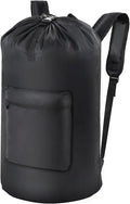 OTraki Laundry Bag Backpack, Large Travel Laundry Bags with Adjustable Shoulder Straps, Portable Heavy Duty Dirty Clothes Laundry Backpack for College Dorm,Drying Do Not Exceed 176℉ Black