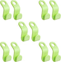 Space-Saving Hanger Hooks for Clothes – Durable Closet Organizer Connectors for Hanging Multiple Garments, Strong Plastic Hanger Attachments, Set of 8 (Green)
