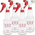 Plastic Spray Bottle (4 Pack, 16 Oz, All-Purpose) Heavy Duty Spraying Bottles Leak Proof Mist Empty Water Bottle for Cleaning Solution Planting Pet with Adjustable Nozzle and Measurements