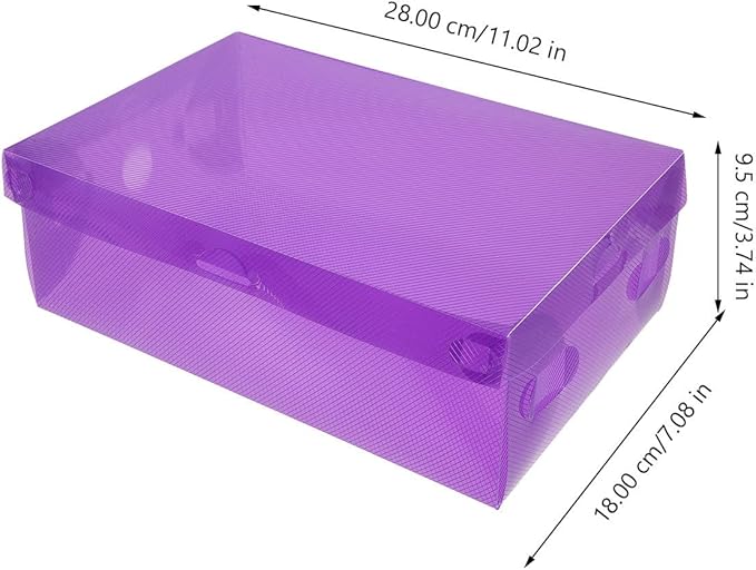 7Pcs Colored Plastic Shoe Storage Box Set Stackable Organizer for Sneakers Space-saving Shoe Containers for Boys and Girls and Adults