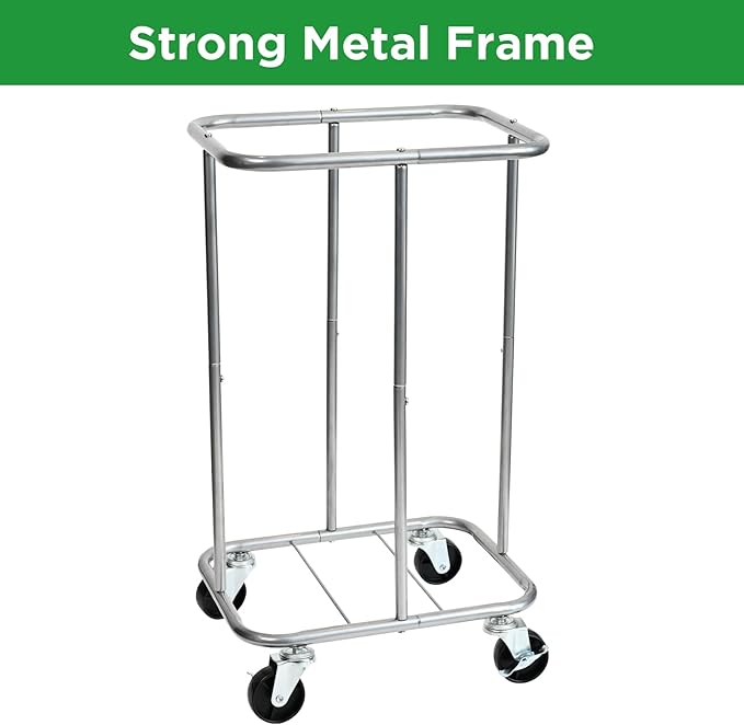 Laundry Basket with Wheels, Rolling Laundry Hamper with Removable Bag, 100L Laundry Sorter Cart, Tall Narrow Slim Clothes Hamper Organizer with Sturdy Metal Frame, Black+Silver