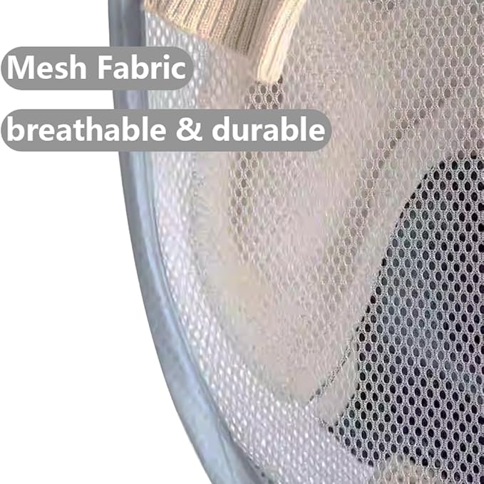 2 Pack Pop Up Laundry Hampers, Collapsible Mesh Laundry Basket, Foldable Clothes Hampers for Bathroom, College Dorm, Travel (Grey)