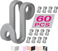Clothes Hanger Connector Hooks, Outfit Extender Clips, Cascading Hanger Hooks, Velvet Huggable Hangers Accessory, Heavy Duty Space Saving for Closet 60 Pcs (Dark Grey)