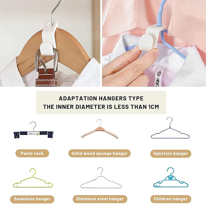 100PCS Clothes Hanger Connector Hooks, Cascading Clothes Hangers for Heavy Duty Space Saving Cascading Connection Hooks for Clothes Closet, White