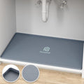 Under Sink Mat, 34" x 19" Silicone Kitchen Cabinet Tray, Waterproof & Flexible Under Sink Liner for Kitchen Bathroom and Laundry Room