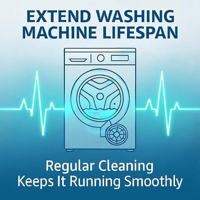flowcheer Washing Machine Cleaner for Pet Hair & Odor Deep Cleaning Tablets for Washer Drum & Tub – Breaks Down Odor-Causing Buildup, Loosens Pet Hair Residue – 24 Tablets, 1 Year Supply